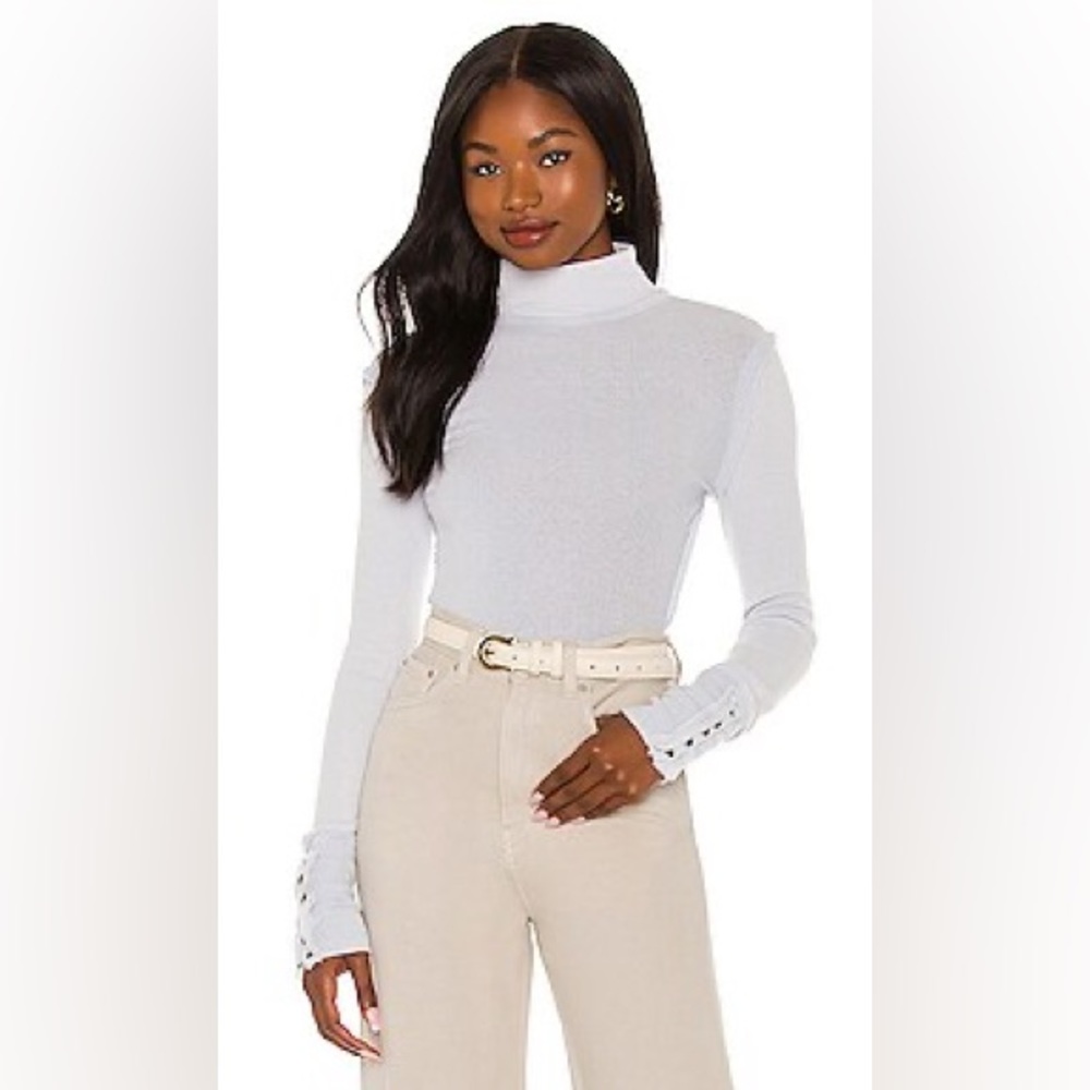 FREE PEOPLE JOJO LONG SLEEVE TOP IN ICED WATER NWT XL